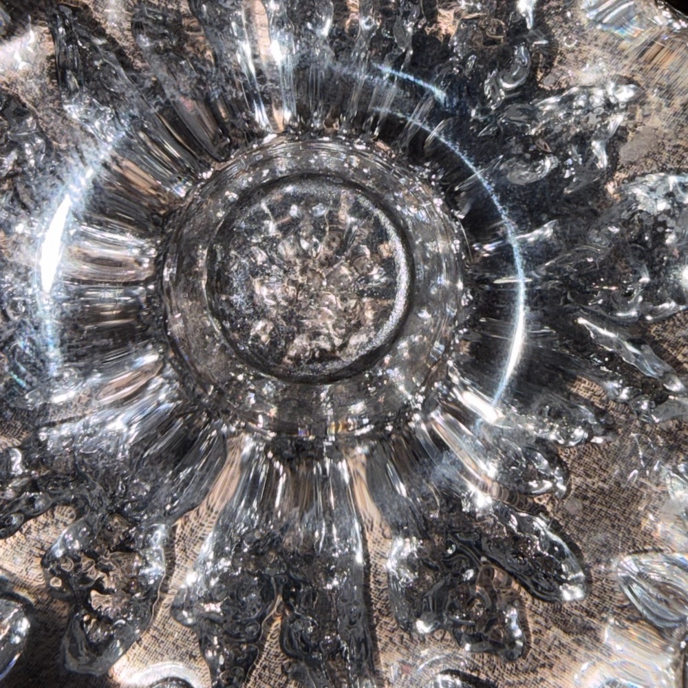 Set 2 Clear Glass Long Taper Candle Holders Floral Starburst Tea Light Decor - Picture 16 of 16
